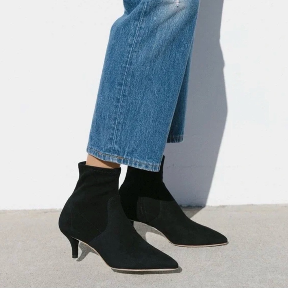 LOEFFLER RANDALL KASSIDY Kitten Heel BOOT BLACK SUEDE Sz 10